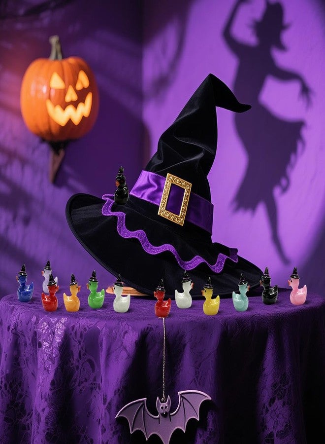 AWEELON 100PCS Mini Resin Duck with Hat Halloween Tiny Duck Figurines Resin Ducks Bulk Multicolor Mini Ducks Miniature for Garden Landscape Dollhouse Ornament for Halloween Birthday Ornaments - Image 5